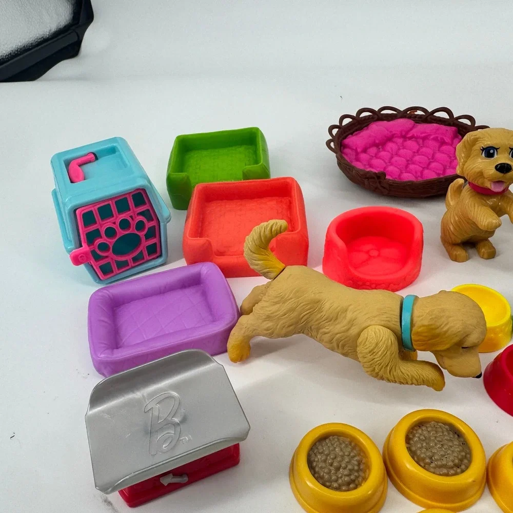 Barbie Mattel Pet Figure Accessory Lot Dogs Cats Puppies Flocked Kidcore Toy Set